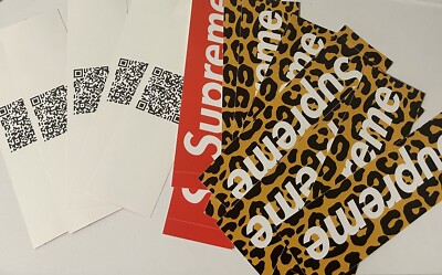 Supreme Shanghai Store Opening Sticker Cheetah/Red/Set