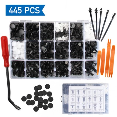 445 Pcs Auto Plastic Rivets Fastener Clips Car Push Pin for Fender Bumper Trim