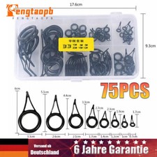 75 Stück Edelstahl Angeln Rutenringe Angelrute Führungsringe Spitzenring Endring