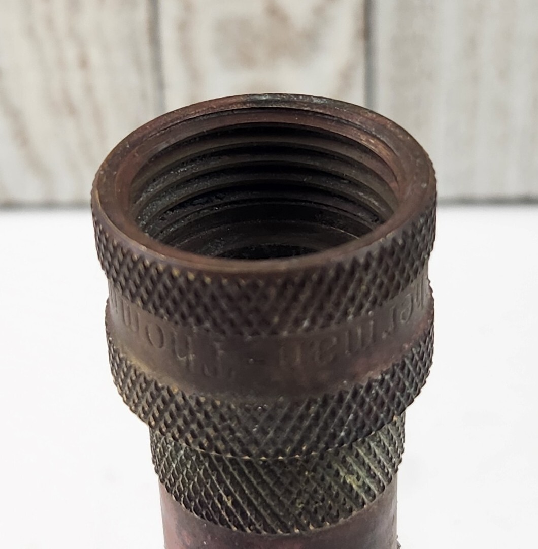 Vintage Sherman Thompson Brass Yard Water Hose Nozzle Adjustable Spray