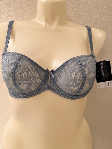 Conturelle Felina Viva Balconnet Bra 34C Blue - Black Label Lace Made in Italy - Picture 14 of 16