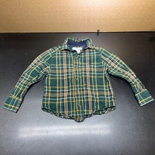 Tommy Bahama Kids Boys Button Down LS Shirt Size XS 4 Green Yellow Plaid Top