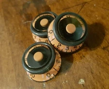 3 Guitar CTS 24 Spline Speed Grip Top Hat Knobs... Orange/Black... JAT C.G.P 