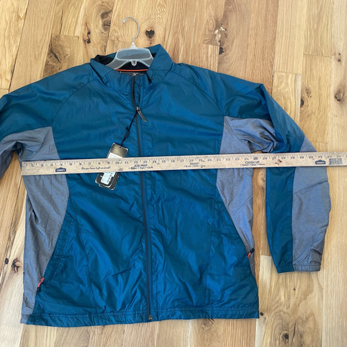 Mizuno Turquoise & Gray Windbreaker NWT Jacket sz Large FLAW - Picture 6 of 7