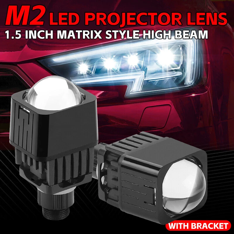 2x 1.5'' Bi LED Proyector Lente Mini Faro Luz Alta Retrofit Universal Foto 3 de 4