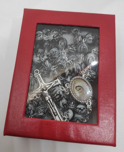 Rosario Católico Gris Mujer Hombre Rosarios de Medjugorje 19.8 inc + Caja de Regalo - Imagen 6 de 6