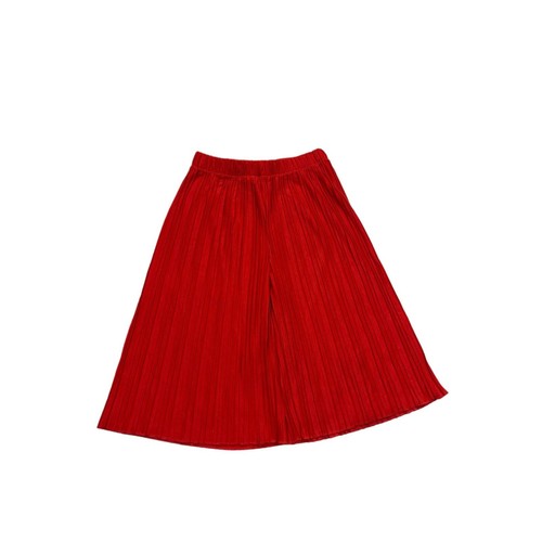 Zara Girls Pleated Gaucho Pants Pull-on Lounge Loose Comfy Red Wide-Leg Size 6 - Picture 4 of 5