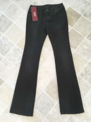 WOMENS LEVI'S LADY STYLE JEANS, NWT, SIZE W25 L33 BLACK BOOTCUT  COTTON/POLY#1702 | eBay