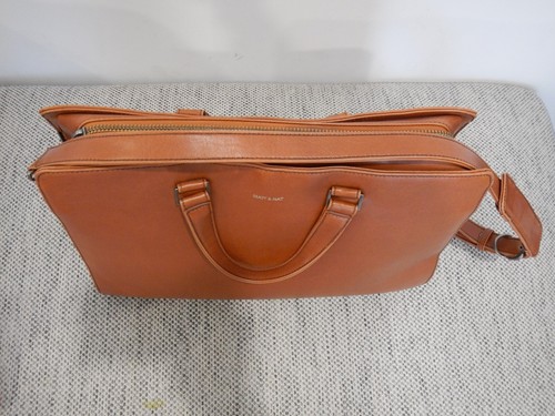 MATT & NATT Vegan leather Briefcase Vintage David Chili satchel 2 way bag Brown - Picture 4 of 13