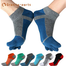 6 Pairs Five Finger Toe Solid Ankle Cotton Men Sport Athletic Casual Socks 7-11