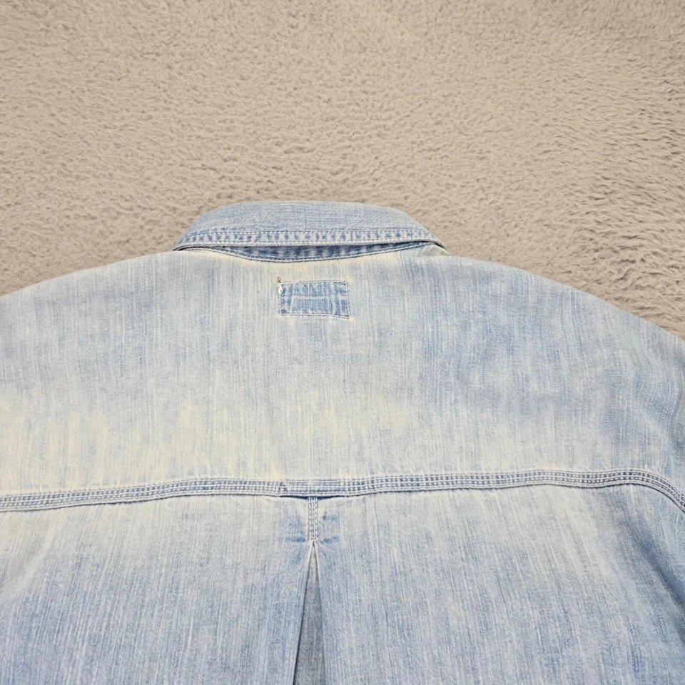 Camisa Diesel Masculina XL Azul Denim Vintage Cowboy Rodeio Intensidade Mecânica Roupa de Trabalho - Imagem 4 de 4