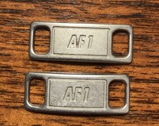 NIKE AF1 Shoe Lace Tags Authentic Air Force One Replacement Buckles Silver