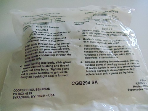 COOPER CROUSE HINDS CGB294 SA CG SERIES FITTINGS - Picture 2 of 5