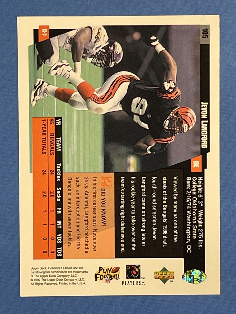 Jevon Langford 1997 Upper Deck Collector's Choice Base #105 Jevon Langford 1997 Upper Deck Collector's Choice Base #105