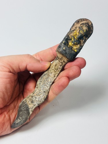 Ancient Thai Ritual Dagger with Ganesha Head – Sacred Lead Alloy Kris Amulet - Picture 6 of 22