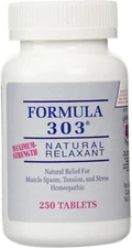 Dee Cee Labs Formula 303 Maximum Strength All-Natural Relaxant Tablets, 250 Tabl