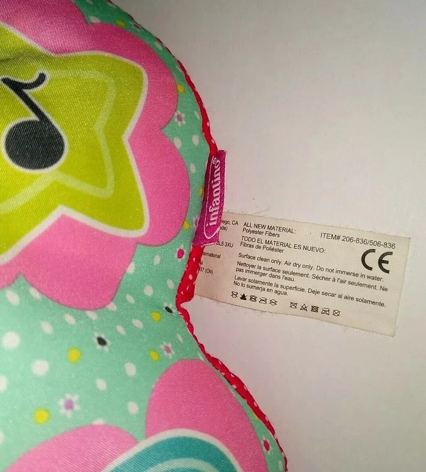 Infantino Tono Táctil Rosa Musical Mariposa Juguete Suave 10” Colgable Probado Funcionando Foto 3 de 4