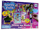 Kids Stuff Sparkle Foilz Dress Up Fashion Models Super Set 8 Modern Paper Dolls