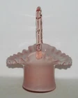 Fenton Art Glass ROSE OVERLAY Medium Round Crimped Glass Basket