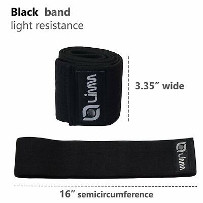 Resistance Hip Band Fitness Loop Circle Gym Weight Loss  Black Large 16X3.35''
