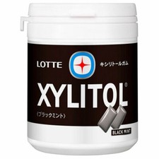 Lotte XYLITOL Gum Black Mint flavor Bottle type 133g from Japan