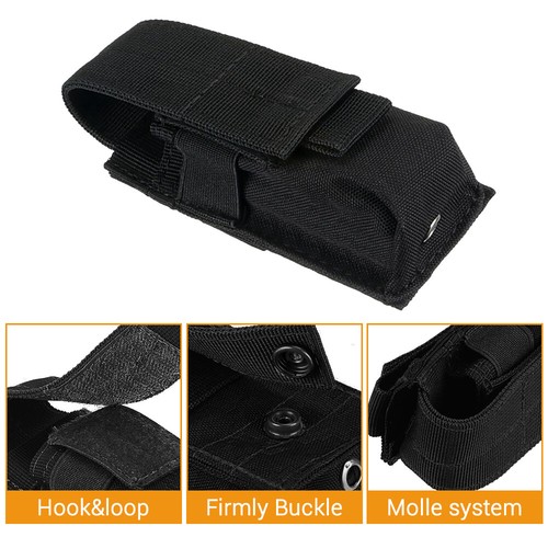 Taktische Molle Nylon Taschenlampe Beutel Taschenlampenhalter Etui Licht Taschenlampe Tasche - Bild 4 von 12