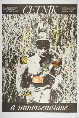 LE GENDARME ET LES EXTRA-TERRESTRES 22x33 Original RARE Czech movie poster 1979