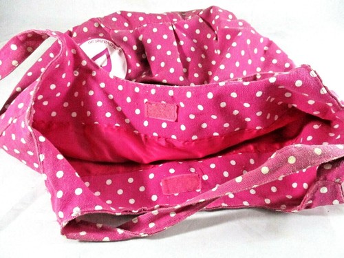 Diva shoulder beach/casual Bag Hook and loop fasteners Calico Bag Pink and White - Picture 4 of 4