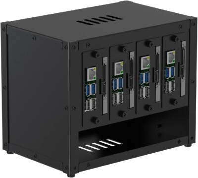 Aluminum Raspberry Pi 4 Cluster Enclosure with Fan Cooling - Home Lab Essential