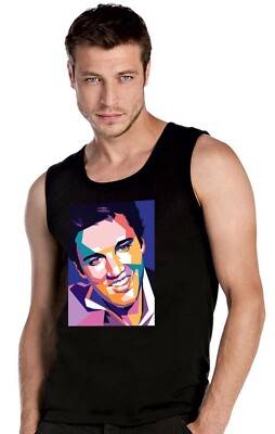 Elvis Presley Rock 'n rolls Rock Music  Ärmellos T-Shirt Top Tank Schwarz -21153