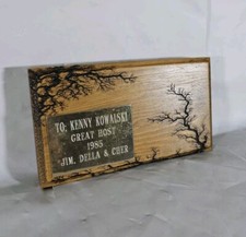 Lichtenberg Fractal Electrocuted Cedar Wood Burning Art Personalized Plaque   