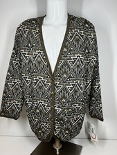 Nwt Vintage Young Stuff Ii Geometric Patterned Sweater Vest Womens Sz 2xl Button