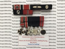 German WW2 Veteran 1957 Miniature Medal and Ribbon Bars Iron Cross Close Combat