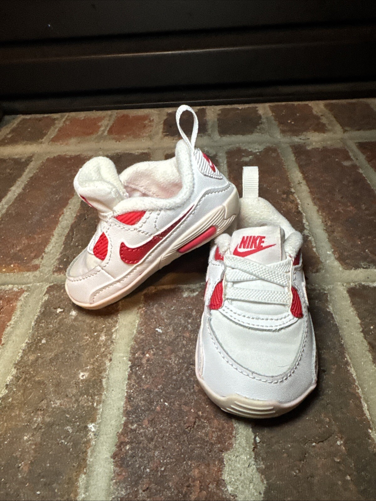 PONY Scarpe Nike Air Max 90 Crib CB Bootie 3C rosse e bianche sneakers CI0424 105