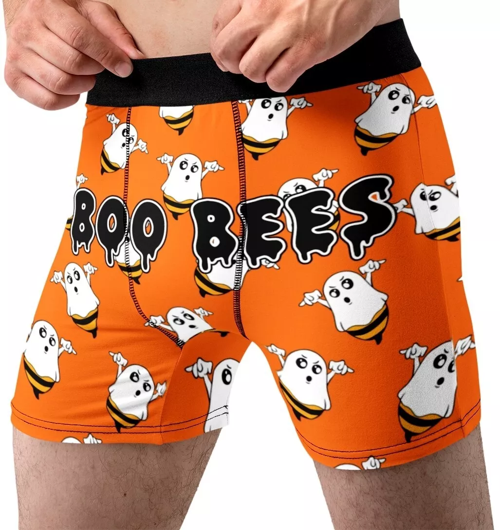 Halloween Boo Bees Underwear Adult Boxer Briefs Ghost Fun Novelty Spooky  Mens