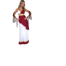 Ancient Greek Grecian Roman Queen Princess Toga Costume Halloween Cosplay Dress