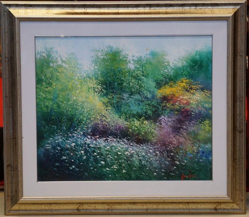 VENEZIANI PAOLO : RISVEGLIO - PAESAGGIO. OLIO SU TELA- CON CORNICE 82x72 - Picture 2 of 6