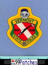 VERMONT STATE POLICE DIVE TEAM Highway Patrol Patch SAR SEARCH & RESCUE SCUBA 8F