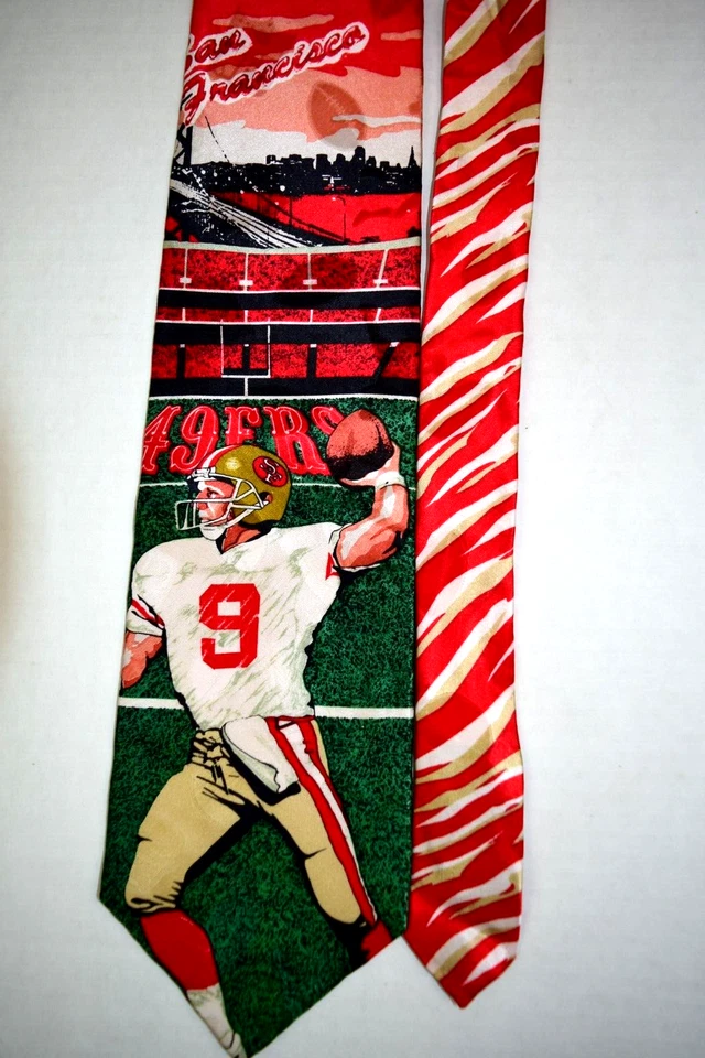 Neck Tie VTG Quarterback 90s San Francisco 49ers Silk Tie 56" x 3.75" NWOT - Image 2 of 4