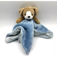Carter's Baby Lovey Security Blanket With Plush Dog Super Soft Cuddly 14"x14"