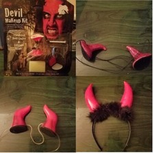 Halloween Devil Horns Vinyl Glitter Makeup Kit