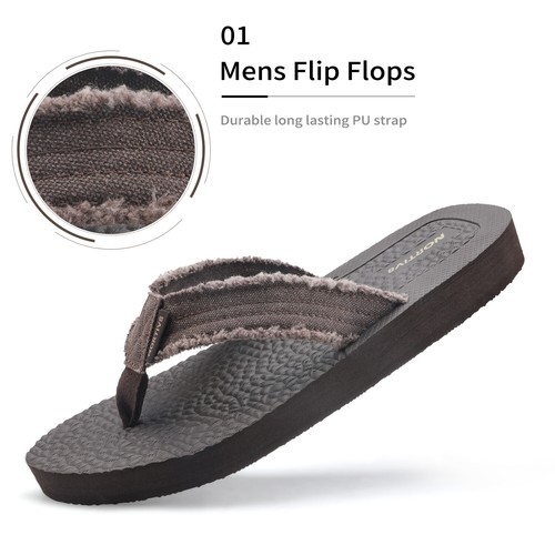 Men's Thongs Flip Flops Beach Sandals Lightweight EVA Sole Comfort Thongs - Picture 29 of 33