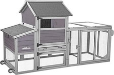 Aivituvin Chicken Coop Expandable Hen House on Wheels Large Movable Poultry Cage