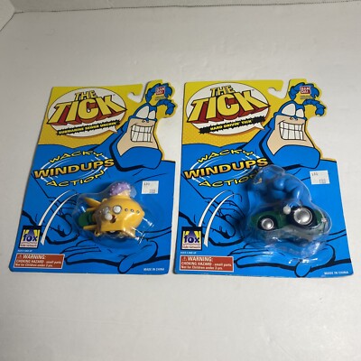 NEW 1995 Bandai The Tick Wacky Windups Action Hard Drivin Tick & Sewer Urchin JL