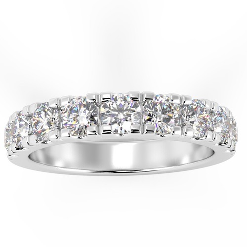 0.25Ct - 1.00Ct Natural Round Diamond Half Eternity Wedding Ring, Gold/ Platinum - Picture 18 of 19