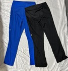 2 Healing Hands Scrubs Maternity Pants S Stretch Hh Works, Black & Royal Blue