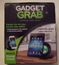 GADGET GRAB UNIVERSAL TABLET STAND - BONUS PHONE STAND - NIB - AS SEEN ON TV