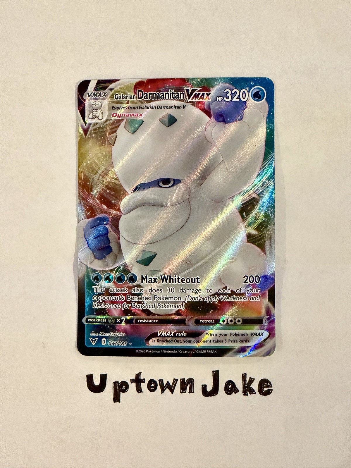 Pokemon TCG Vivid Voltage Galarian Darmanitan VMAX 37/185 Ultra Rare Holo