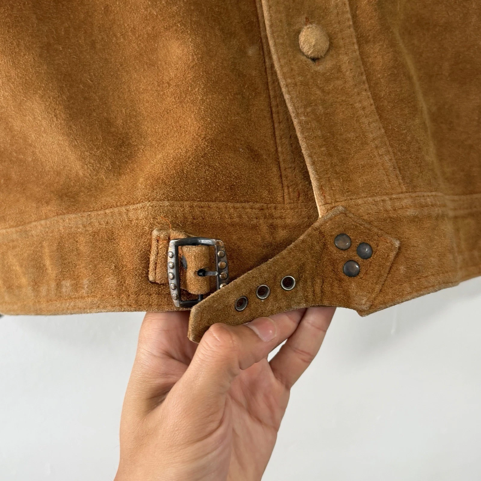 Vintage Brown Suede Leather Jacket Size 40 Western (RRL STYLE) Made In Hong Kong image 3
