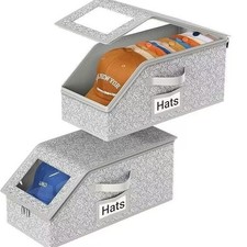 Foldable Baseball Cap Storage Box Zippered Dustproof Wardrobe Storage Boxes
